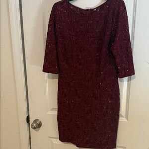 Elegant Burgundy Lace Dress
